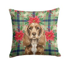 Load image into Gallery viewer, Chocolate Cocker Spaniel Christmas PoinsettIas Throw Pillow