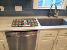 Load image into Gallery viewer, Parti Cocker Spaniel Christmas PoinsettIas Dish Drying Mat