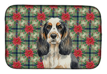 Load image into Gallery viewer, Parti Cocker Spaniel Christmas PoinsettIas Dish Drying Mat