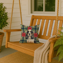 Load image into Gallery viewer, Parti Cocker Spaniel Christmas PoinsettIas Throw Pillow