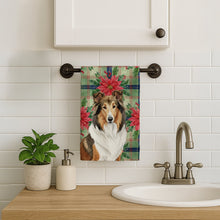 Load image into Gallery viewer, Sable Collie Christmas PoinsettIas Kitchen Towel