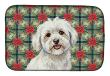 Load image into Gallery viewer, Coton de Tulear Christmas PoinsettIas Dish Drying Mat