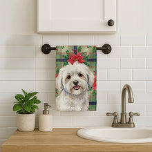 Load image into Gallery viewer, Coton de Tulear Christmas PoinsettIas Kitchen Towel
