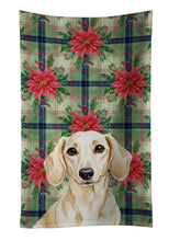Load image into Gallery viewer, Cream Dachshund Christmas PoinsettIas Kitchen Towel