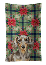 Load image into Gallery viewer, Dapple Dachshund Christmas PoinsettIas Kitchen Towel