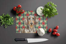 Load image into Gallery viewer, Dapple Dachshund Christmas PoinsettIas Glass Cutting Board