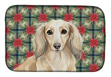 Load image into Gallery viewer, Longhaired Cream Dachshund Christmas PoinsettIas Dish Drying Mat