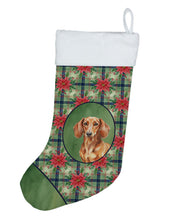 Load image into Gallery viewer, Red Brown Dachshund Christmas PoinsettIas Holiday Stocking