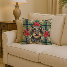 Load image into Gallery viewer, Wirehaired Wild Boar Dachshund Christmas PoinsettIas Throw Pillow