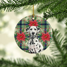Load image into Gallery viewer, Dalmatian Christmas PoinsettIas Ceramic Ornament
