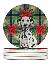 Load image into Gallery viewer, Dalmatian Christmas PoinsettIas Large Sandstone Coasters Pack of 4