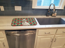 Load image into Gallery viewer, Liver Dalmatian Christmas PoinsettIas Dish Drying Mat