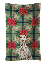 Load image into Gallery viewer, Liver Dalmatian Christmas PoinsettIas Kitchen Towel