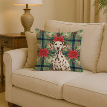 Load image into Gallery viewer, Liver Dalmatian Christmas PoinsettIas Throw Pillow
