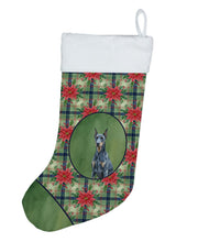 Load image into Gallery viewer, Blue Doberman Pinscher Christmas PoinsettIas Holiday Stocking
