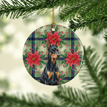 Load image into Gallery viewer, Doberman Pinscher Christmas PoinsettIas Ceramic Ornament