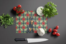 Load image into Gallery viewer, Doberman Pinscher Christmas PoinsettIas Glass Cutting Board