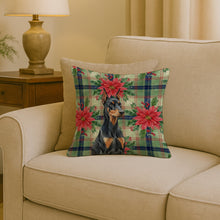 Load image into Gallery viewer, Doberman Pinscher Christmas PoinsettIas Throw Pillow