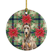 Load image into Gallery viewer, Fawn Doberman Pinscher Christmas PoinsettIas Ceramic Ornament