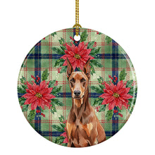 Load image into Gallery viewer, Red Doberman Pinscher Christmas PoinsettIas Ceramic Ornament
