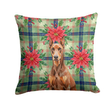 Load image into Gallery viewer, Red Doberman Pinscher Christmas PoinsettIas Throw Pillow