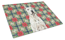 Load image into Gallery viewer, Dogo Argentino Christmas PoinsettIas Glass Cutting Board