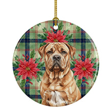 Load image into Gallery viewer, Dogue de Bordeaux Christmas PoinsettIas Ceramic Ornament