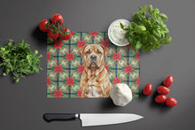 Load image into Gallery viewer, Dogue de Bordeaux Christmas PoinsettIas Glass Cutting Board