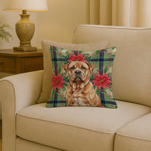 Load image into Gallery viewer, Dogue de Bordeaux Christmas PoinsettIas Throw Pillow