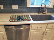 Load image into Gallery viewer, Black English Cocker Spaniel Christmas PoinsettIas Dish Drying Mat