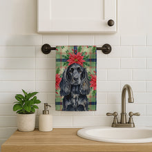Load image into Gallery viewer, Black English Cocker Spaniel Christmas PoinsettIas Kitchen Towel
