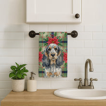 Load image into Gallery viewer, Blue Roan &amp; Tan English Cocker Spaniel Christmas PoinsettIas Kitchen Towel