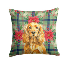 Load image into Gallery viewer, Golden English Cocker Spaniel Christmas PoinsettIas Throw Pillow