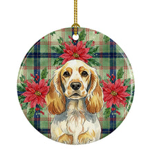 Load image into Gallery viewer, Lemon Roan English Cocker Spaniel Christmas PoinsettIas Ceramic Ornament