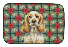 Load image into Gallery viewer, Lemon Roan English Cocker Spaniel Christmas PoinsettIas Dish Drying Mat
