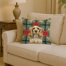 Load image into Gallery viewer, Lemon Roan English Cocker Spaniel Christmas PoinsettIas Throw Pillow