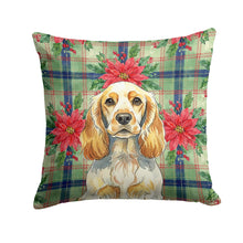 Load image into Gallery viewer, Lemon Roan English Cocker Spaniel Christmas PoinsettIas Throw Pillow