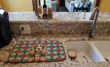 Load image into Gallery viewer, Liver English Cocker Spaniel Christmas PoinsettIas Dish Drying Mat