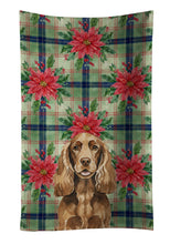 Load image into Gallery viewer, Liver English Cocker Spaniel Christmas PoinsettIas Kitchen Towel