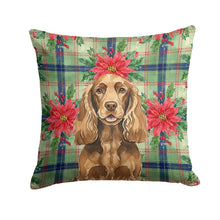 Load image into Gallery viewer, Liver English Cocker Spaniel Christmas PoinsettIas Throw Pillow