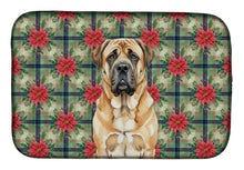 Load image into Gallery viewer, Apricot English Mastiff Christmas PoinsettIas Dish Drying Mat