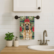 Load image into Gallery viewer, Apricot English Mastiff Christmas PoinsettIas Kitchen Towel
