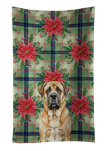 Load image into Gallery viewer, Apricot English Mastiff Christmas PoinsettIas Kitchen Towel