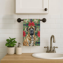 Load image into Gallery viewer, Brindle English Mastiff Christmas PoinsettIas Kitchen Towel