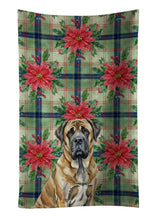 Load image into Gallery viewer, Brindle English Mastiff Christmas PoinsettIas Kitchen Towel