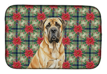 Load image into Gallery viewer, Fawn English Mastiff Christmas PoinsettIas Dish Drying Mat
