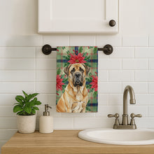 Load image into Gallery viewer, Fawn English Mastiff Christmas PoinsettIas Kitchen Towel