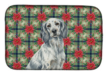 Load image into Gallery viewer, Blue Belton English Setter Christmas PoinsettIas Dish Drying Mat