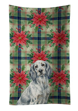 Load image into Gallery viewer, Blue Belton English Setter Christmas PoinsettIas Kitchen Towel