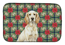 Load image into Gallery viewer, Lemon Belton English Setter Christmas PoinsettIas Dish Drying Mat